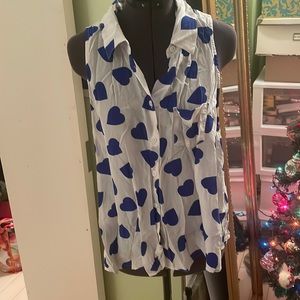 EQUIPMENT Heart print blouse